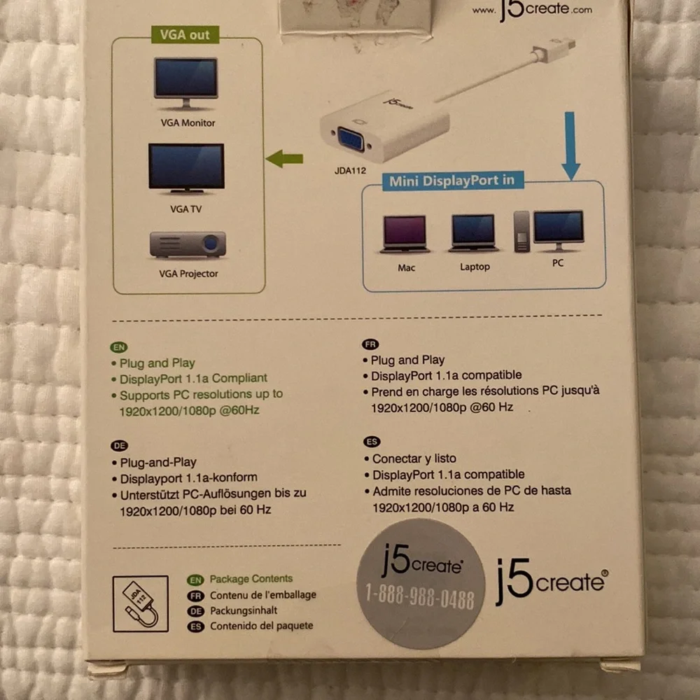 VGA Mini DisplayPort Adapter j5 create